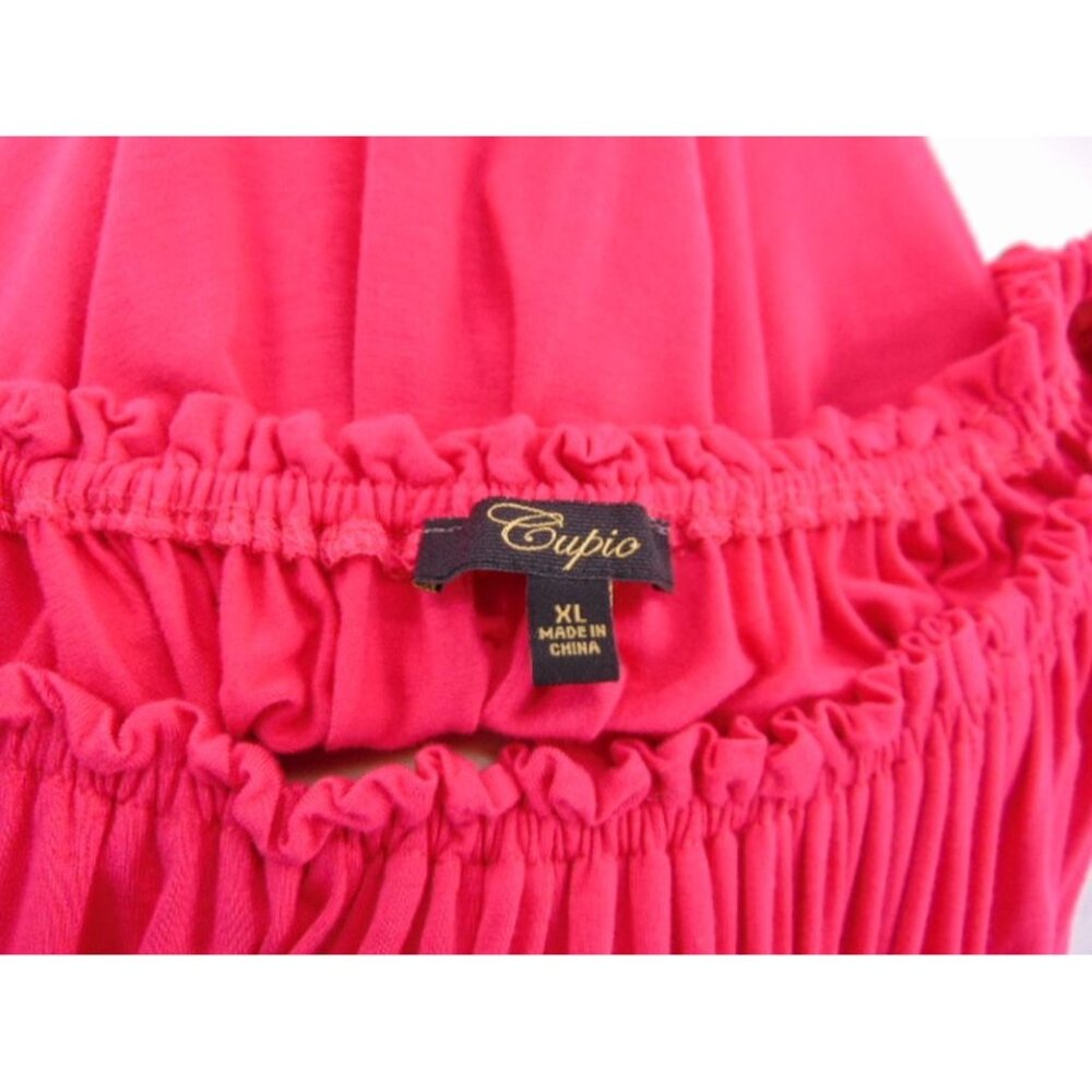 Cupio Womens Pink Draped Off Shoulder Knit Dress XL Viscose Stretch 3/4 Sleeve - Picture 7 of 8